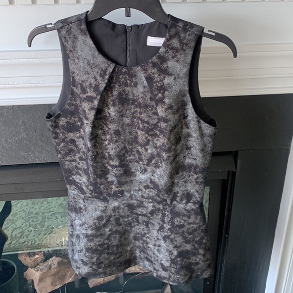 Hunter Bell New York peplum Simmer black gray Tank Top size Small blouse career - Picture 11 of 11